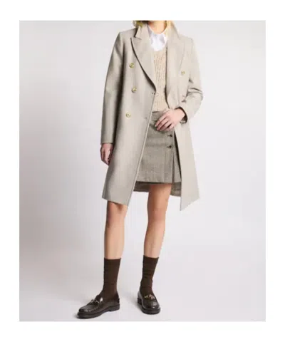 Fay Double-breasted Coat With Hook In Pink