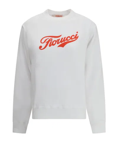 Fiorucci Varsity Logo Crewneck Sweatshirt In White