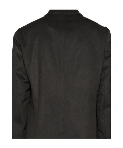 Lardini Single-breasted Cashmere Coat In Black