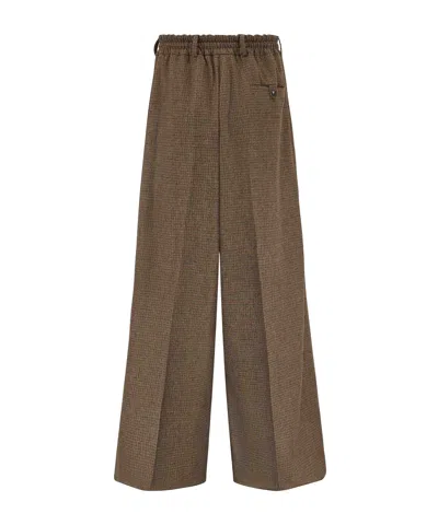 Martine Rose Wide Leg Elasticated Waistband Trousers In Brown