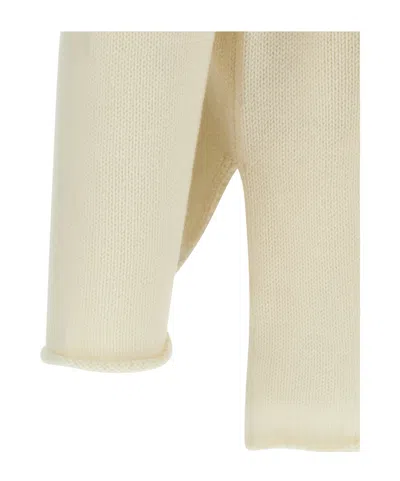 Undercover Asymmetric Hem Graphic Print Sweater In Nude