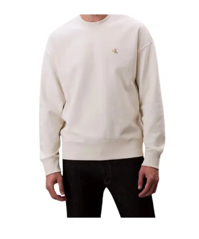 Calvin Klein Jeans Est.1978 Oversized Cotton Terry Sweatshirt In Neutral