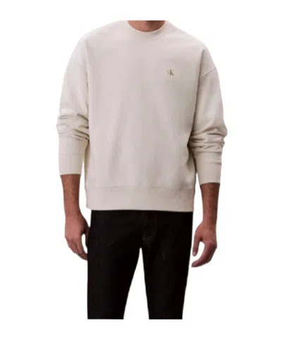 Calvin Klein Jeans Est.1978 Oversized Cotton Terry Sweatshirt In Neutral