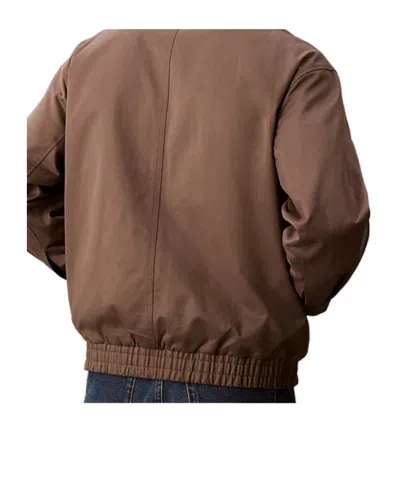 Calvin Klein Jeans Est.1978 Relaxed Cotton Twill Blouson Jacket In Brown