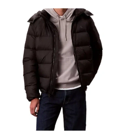 Calvin Klein Jeans Est.1978 Hooded Down Puffer Jacket In Black
