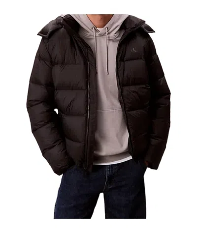 Calvin Klein Jeans Est.1978 Hooded Down Puffer Jacket In Black