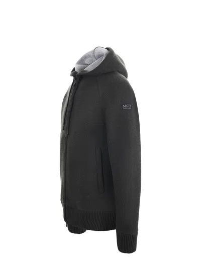 Mc2 Saint Barth Carrel Hooded Sweater In Black