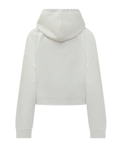 Marni Logo Printed Drawstring Hoodie In White