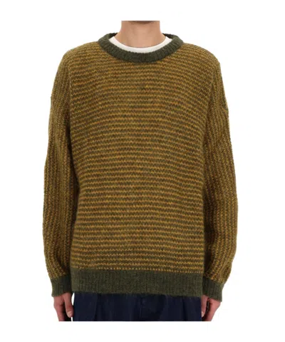 Ymc You Must Create Textured Knit Crew Neck Sweater In Brown