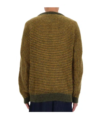 Ymc You Must Create Textured Knit Crew Neck Sweater In Brown