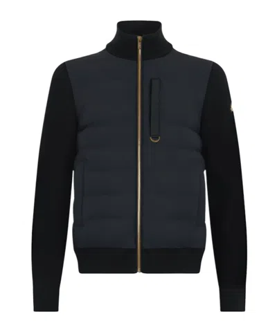 Moose Knuckles Long-sleeved Down Jacket In Blue