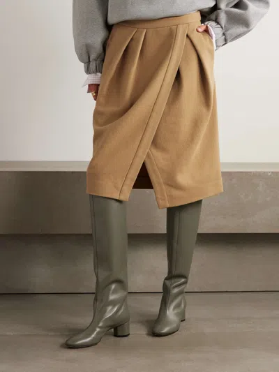 Dries Van Noten Wrap Effect Skirt In Brown