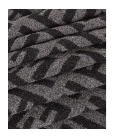 Fendi 45x170 Jacq Ff Macro Scarf Accessories In Gray