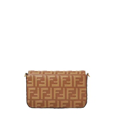 Fendi Ff Diamonds Wallet On Chain In Brown