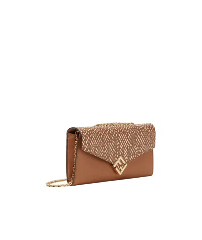 Fendi Ff Diamonds Chain Wallet In Brown