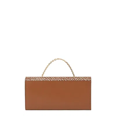 Fendi Ff Diamonds Chain Wallet In Brown