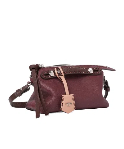 Fendi By The Way Selleria Mini Shoulder Bag In Red