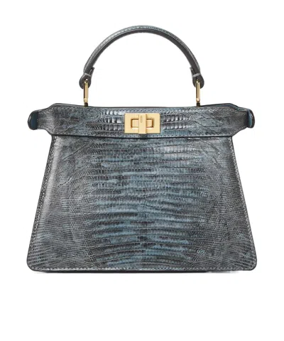 Fendi Peekaboo Iseeu Petite Shoulder Bag In Gray