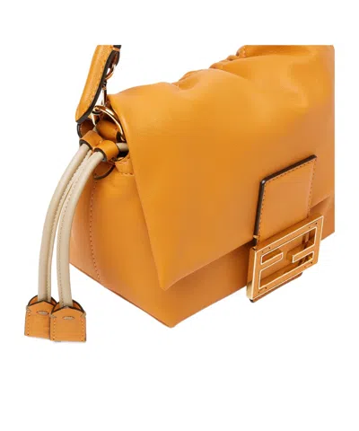 Fendi Dark Orange Nappa Leather Mini-bag In Orange