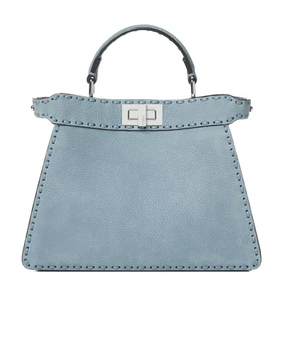 Fendi Peekaboo Iseeu Small Shoulder Bag In Blue