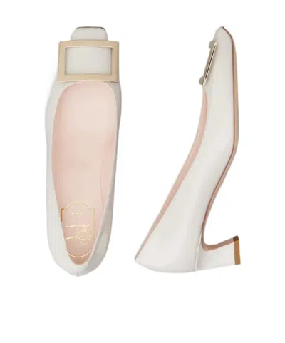 Roger Vivier Trompette Pumps In Patent Leather In White