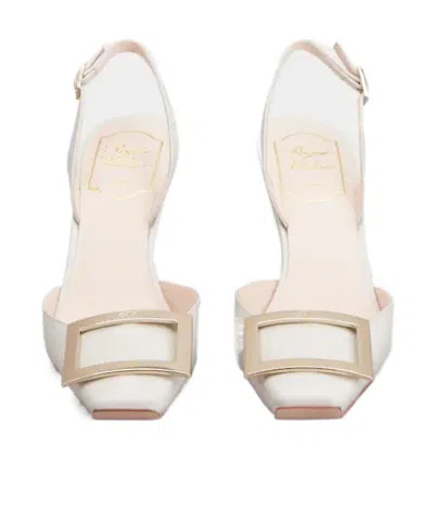 Roger Vivier Trompette Slingback Pumps In Patent Leather In White