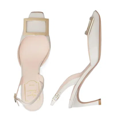 Roger Vivier Trompette Slingback Pumps In Patent Leather In White