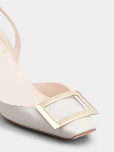 Roger Vivier Trompette Slingback Pumps In Patent Leather In White