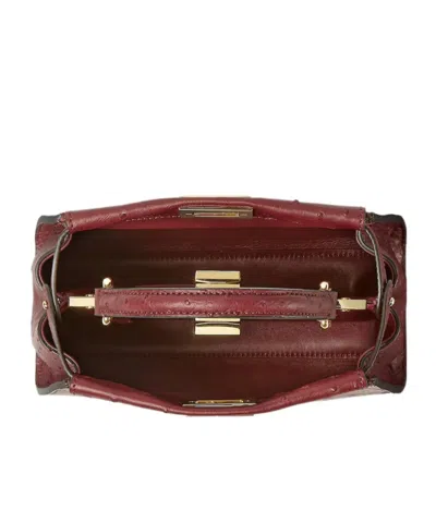 Fendi Peekaboo Mini Shoulder Bag In Red