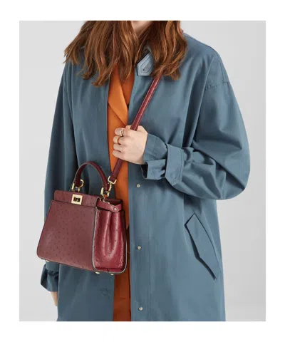 Fendi Peekaboo Mini Shoulder Bag In Red