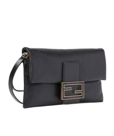 Fendi Mamma Baguette Clutch Bag Chain Wristlet In Black
