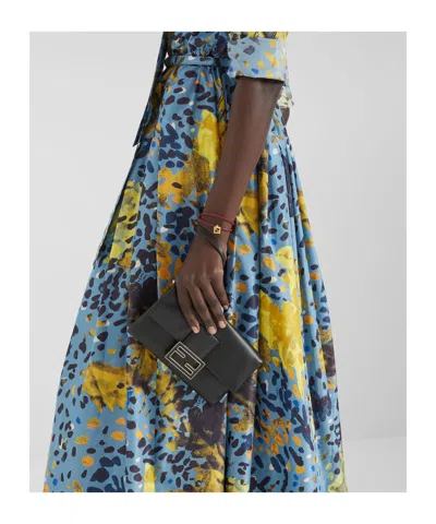 Fendi Mamma Baguette Clutch Bag Chain Wristlet In Black