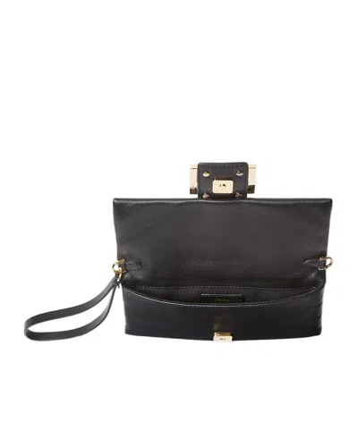 Fendi Mamma Baguette Clutch Bag Chain Wristlet In Black