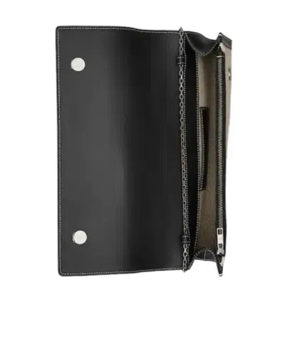 Roger Vivier Belle Vivier Buckled Canvas Clutch In Brown