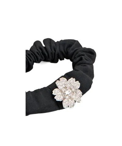 Roger Vivier Efflorescence Scrunchie In Grosgrain In Black