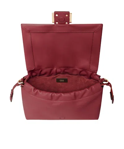 Fendi Medium Mamma Baguette Ff-buckle Tote Bag In Red