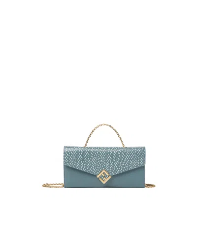 Fendi Ff Diamonds Chain Wallet In Blue
