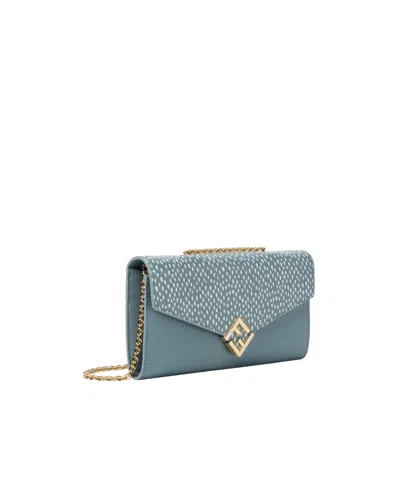 Fendi Ff Diamonds Chain Wallet In Blue