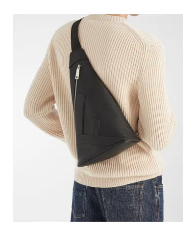 Fendi Cono Large Vitcher One Strap Triangular Backpack In Black