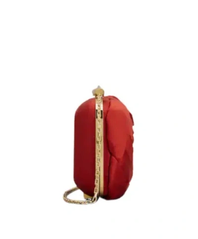 Roger Vivier Rose Vivier Clutch In Satin In Red