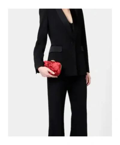 Roger Vivier Rose Vivier Clutch In Satin In Red