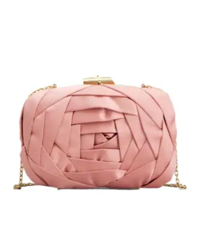 Roger Vivier Rose Vivier Clutch In Satin In Pink