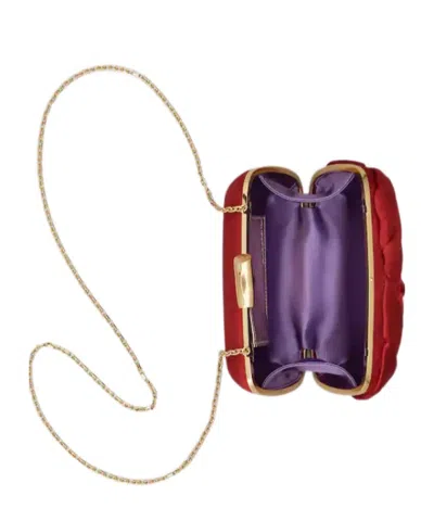 Roger Vivier Rose Vivier Clutch In Satin In Red