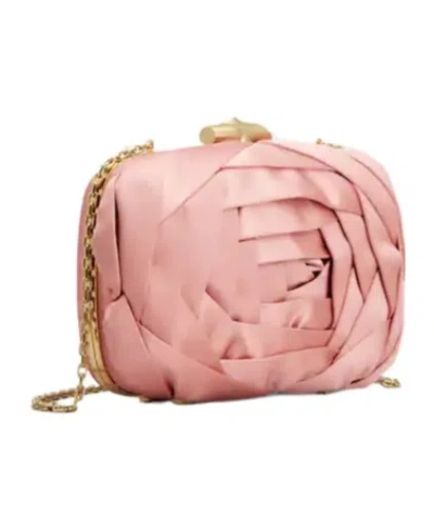Roger Vivier Rose Vivier Clutch In Satin In Pink