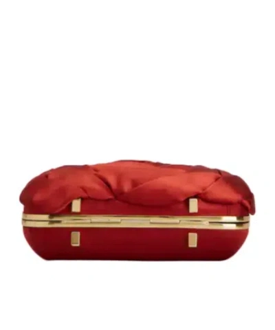 Roger Vivier Rose Vivier Clutch In Satin In Red