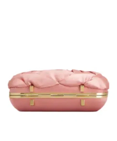 Roger Vivier Rose Vivier Clutch In Satin In Pink