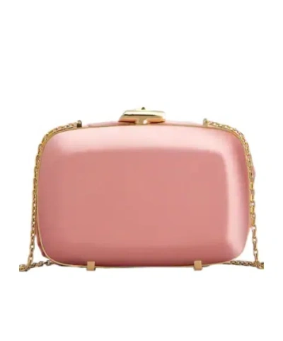 Roger Vivier Rose Vivier Clutch In Satin In Pink