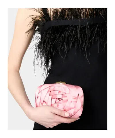 Roger Vivier Rose Vivier Clutch In Satin In Pink