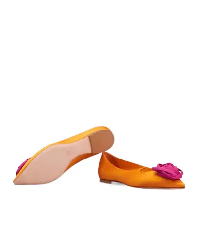 Roger Vivier Rose Vivier Ballerinas In Satin In Orange