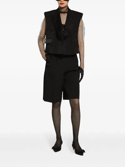 Dolce & Gabbana Doublebreasted Sleeveless Jacket In Black